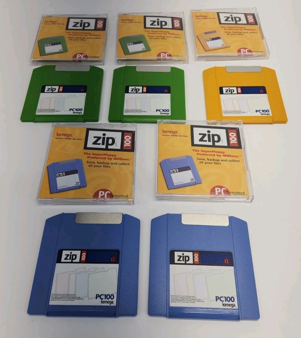 Iomega ZIP DISK 100 Formatted for PC Lot of 5