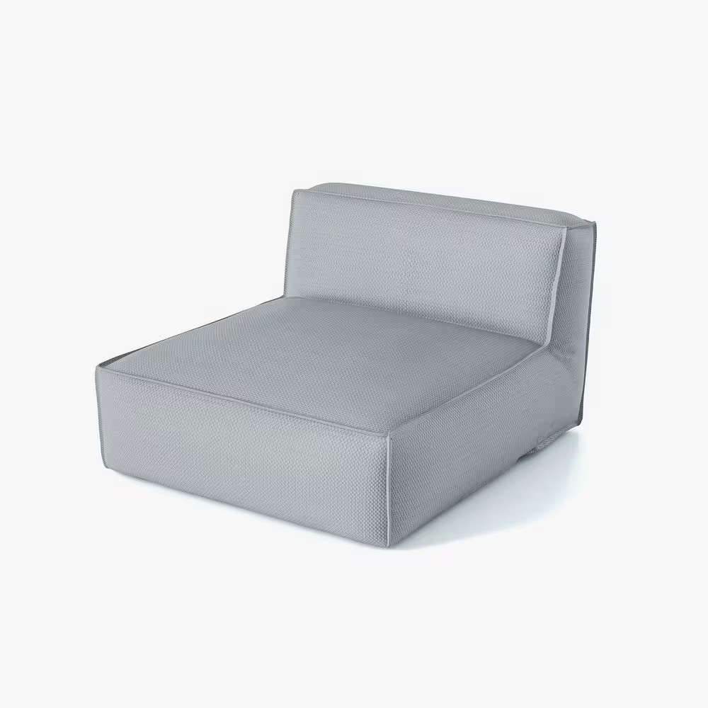 Light Gray Waterproof Foam Outdoor Club Love Seat, Comfy Patio Chaise Lounge Cha