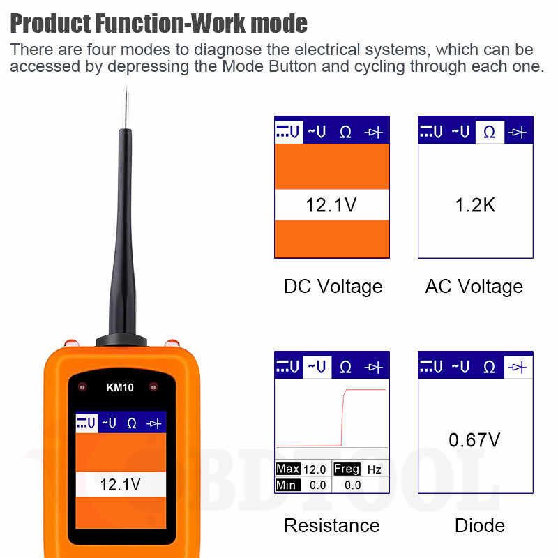 Car Circuit Battery Tester Electrical AVOmeter Detection Probe Diagnostic Tool