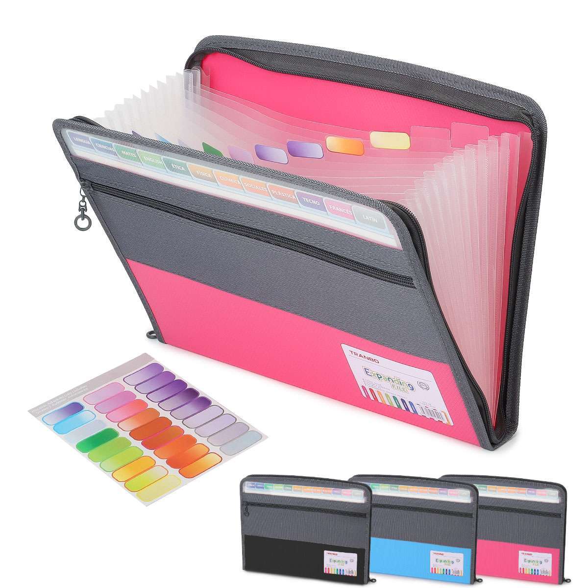 13 Pockets Waterproof Accordion File Folder Expanding Zipper Document Organizer