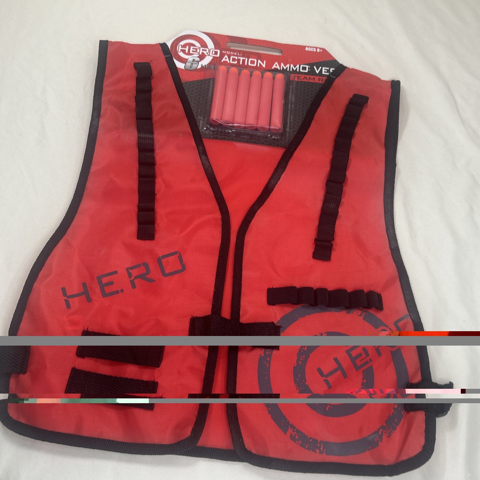 NWT Hero Action Ammo Vest Team Red W/ 6 Hero Precision Darts Ages 8+