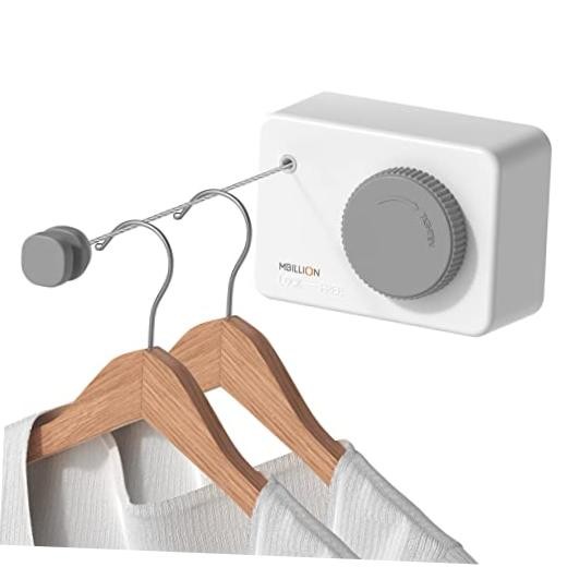 White Retractable Laundry Clothesline | 13.8 Ft stainless White-New Model