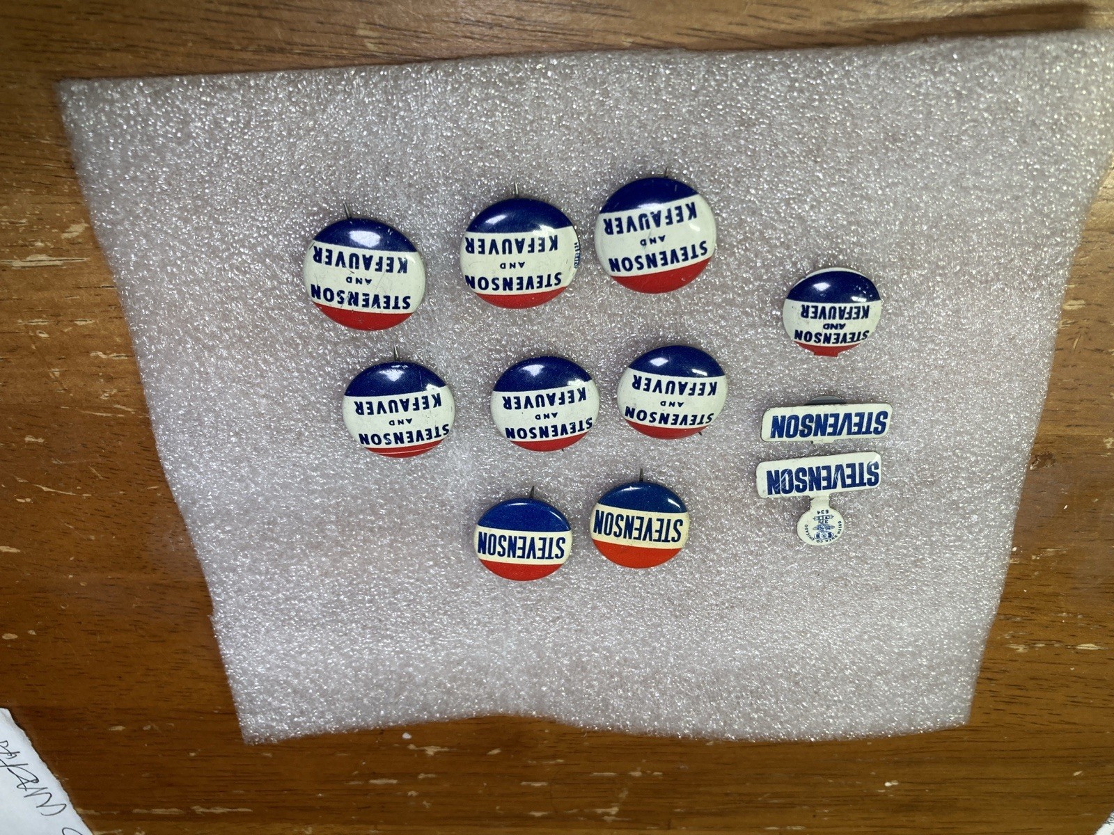 Lot of (10) Vintage Button Pinback Pins Political Stevenson
