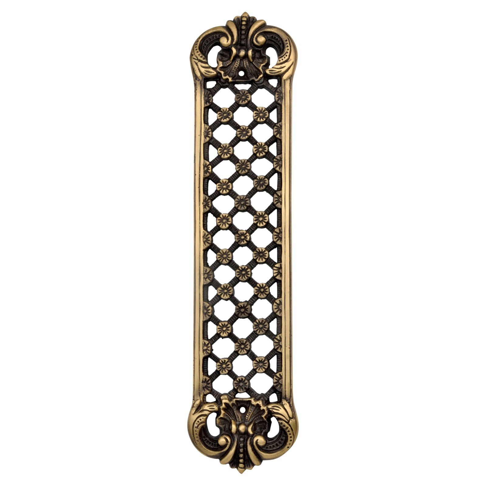 Solid Brass Lattice Push Plate Antique Vintage Style Door FingerPlate Decorative