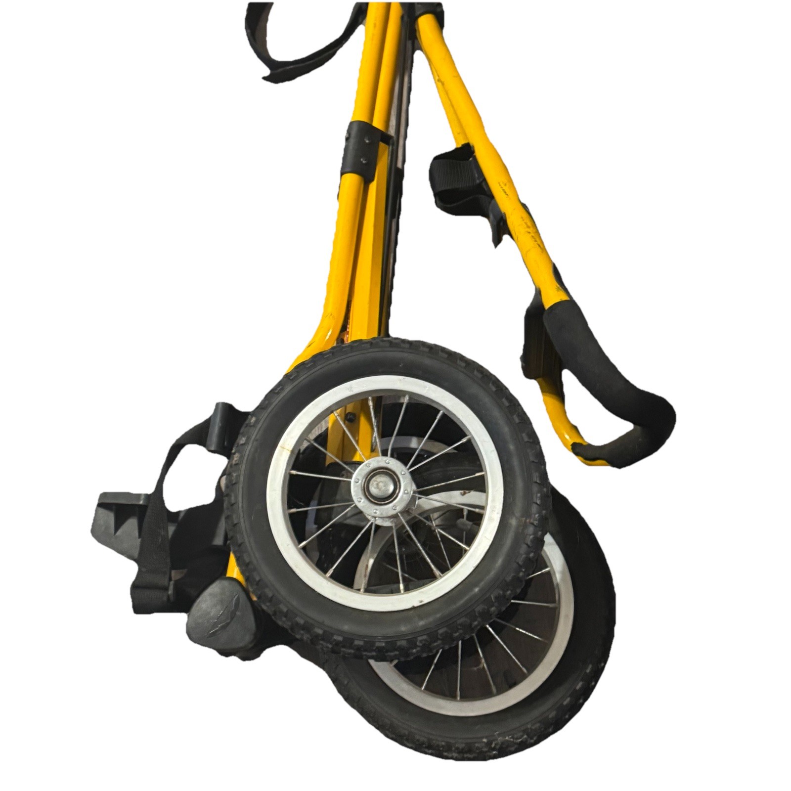 Sun Mountain Yellow Push Pull Golf Speed Cart 3 Wheel Folding Collapsible