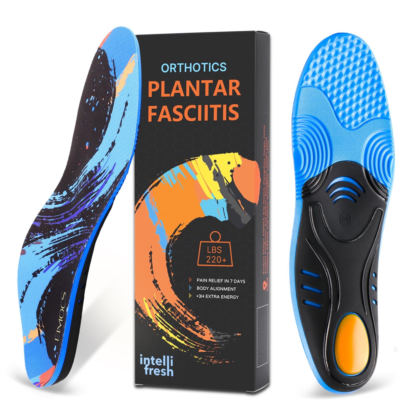 Plantar Fasciitis Pain Relief Insoles for Men and Women, Full-Length Sports I...