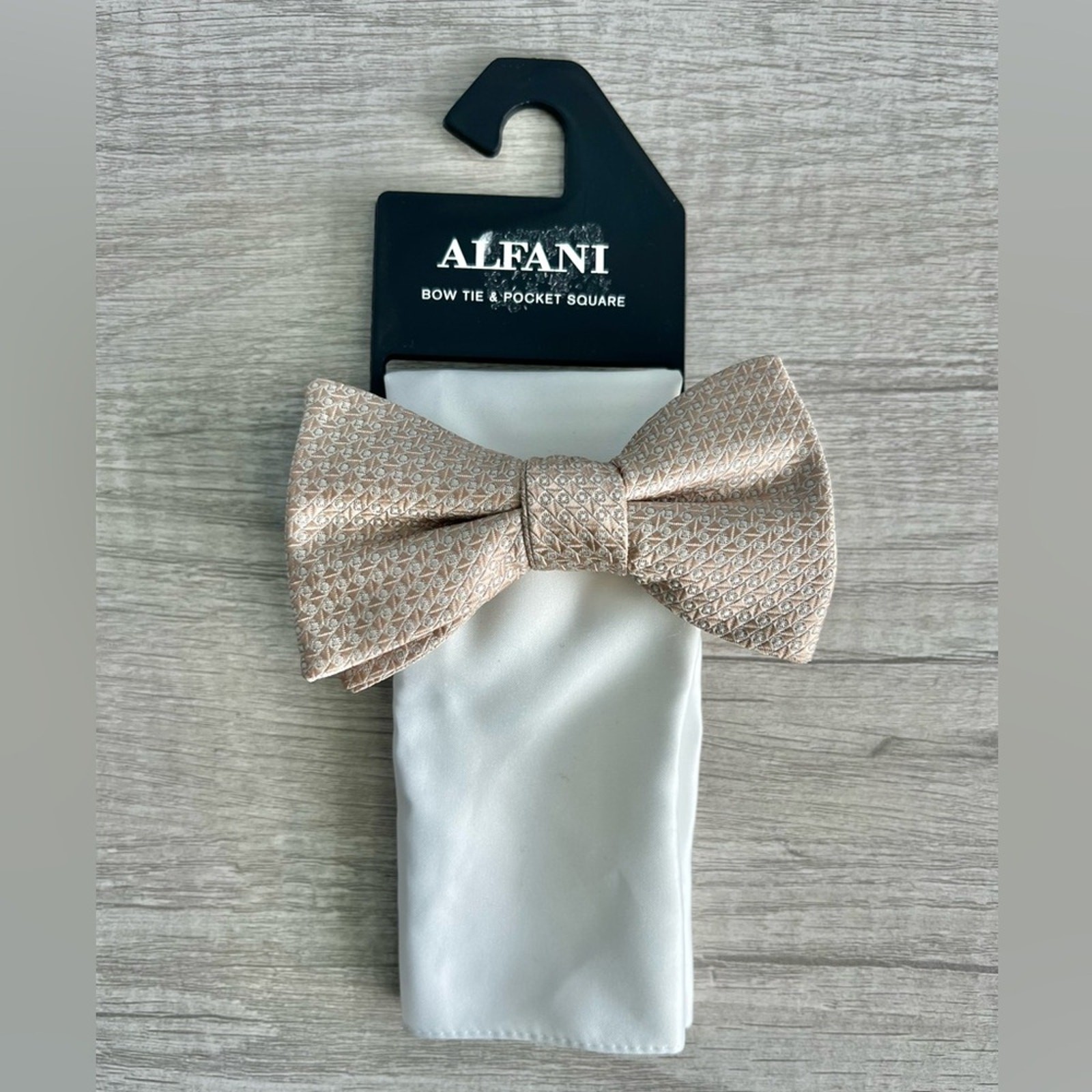 Alfani Men's Dawson Textured Bow Tie & Solid Pocket Square Set