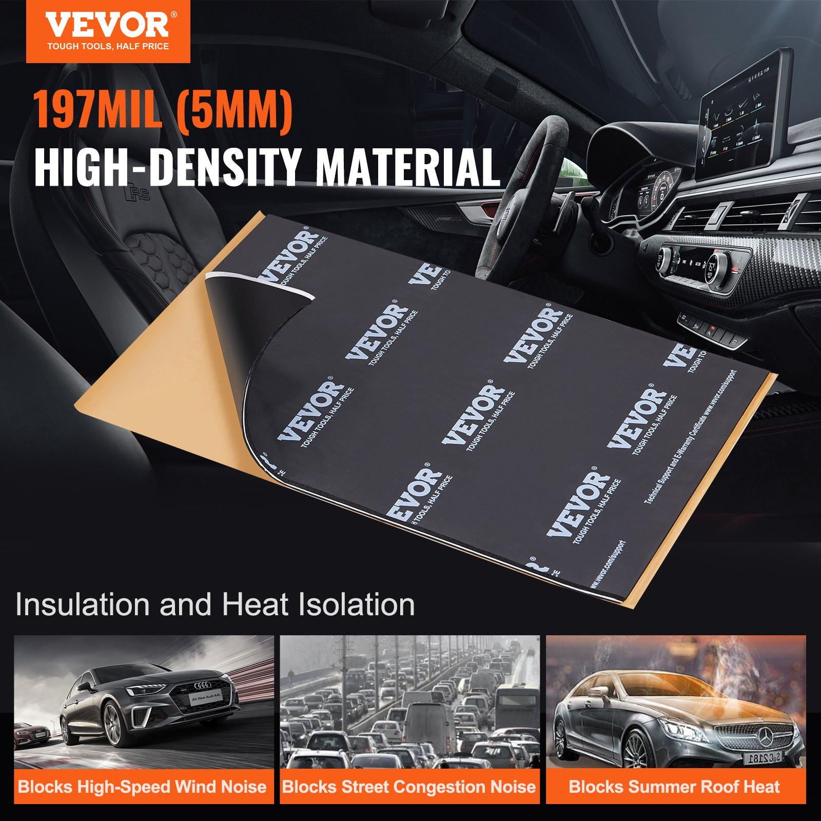 Car Sound Deadening Mat, 200 mil 25 sqft Car Sound Dampening Material, Butyl Au