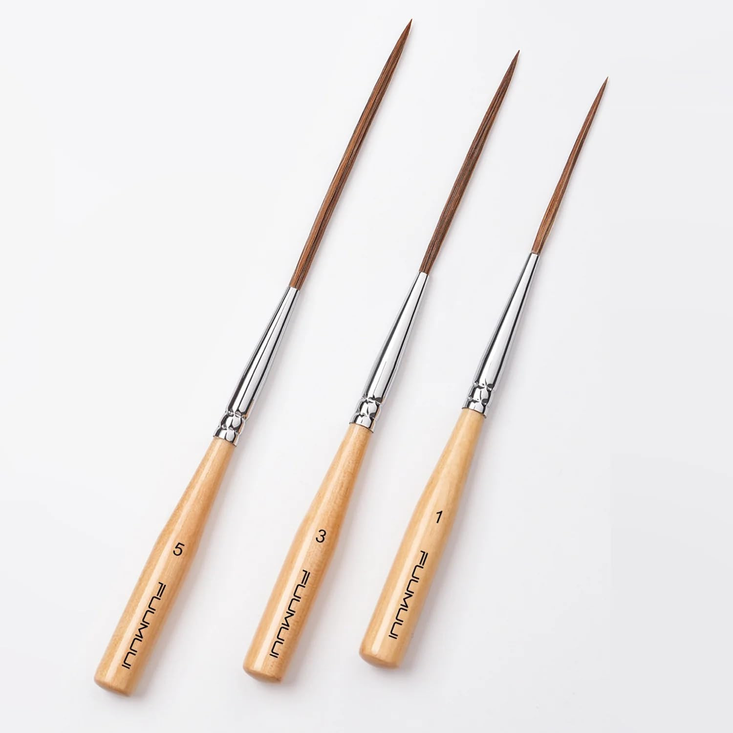 Long Liner Brushes - Artist Grade 3Pcs Ox Ear Hair Detail Paint Brushes for Fill