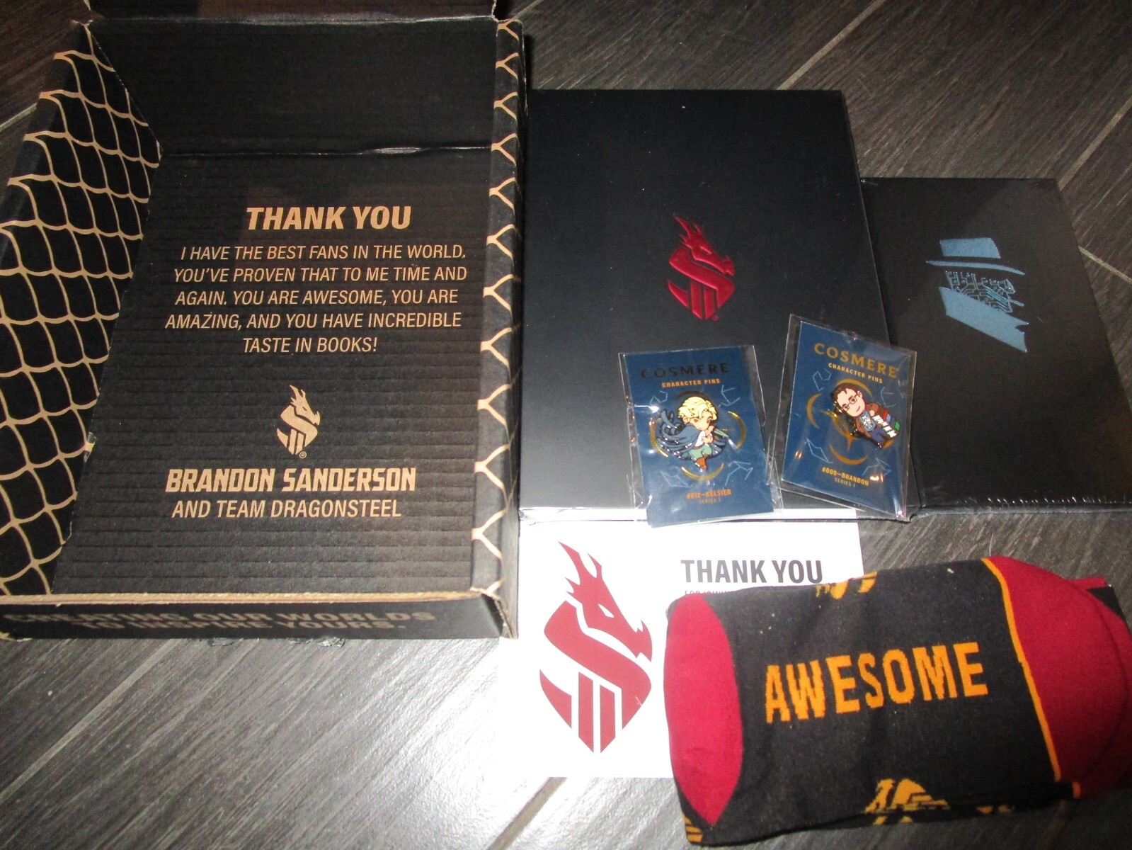 Year of Brandon Sanderson December Last Swag Box Dragonsteel Kickstarter