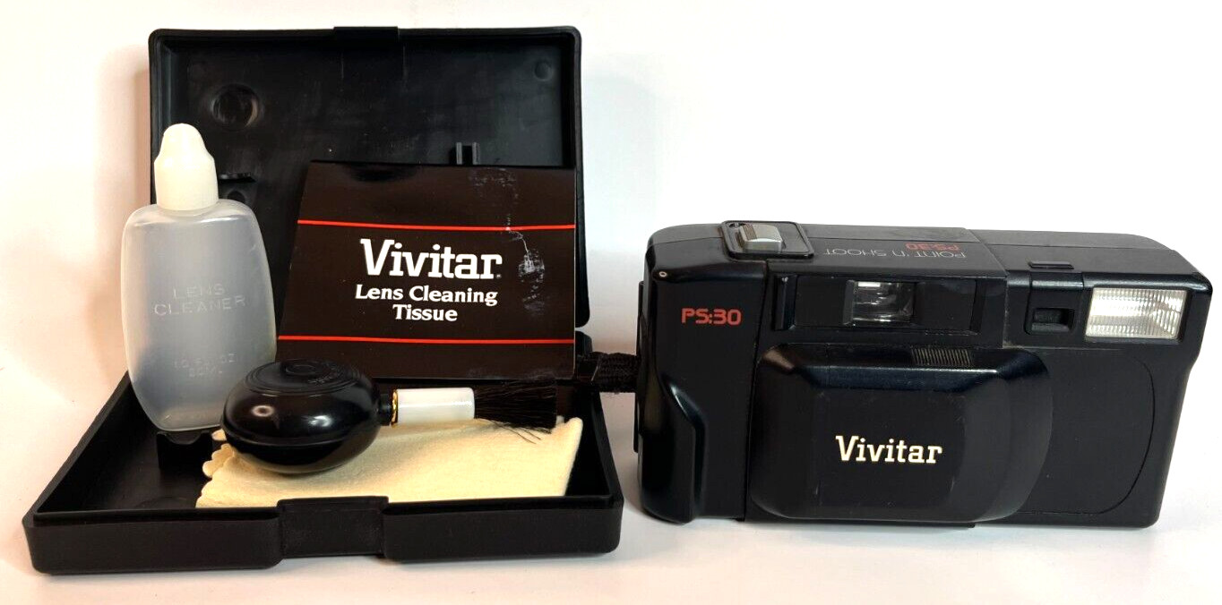 Vivitar PS 30 Point+ Shoot camera with Cleaning Kit & Canvas Bag, Untested