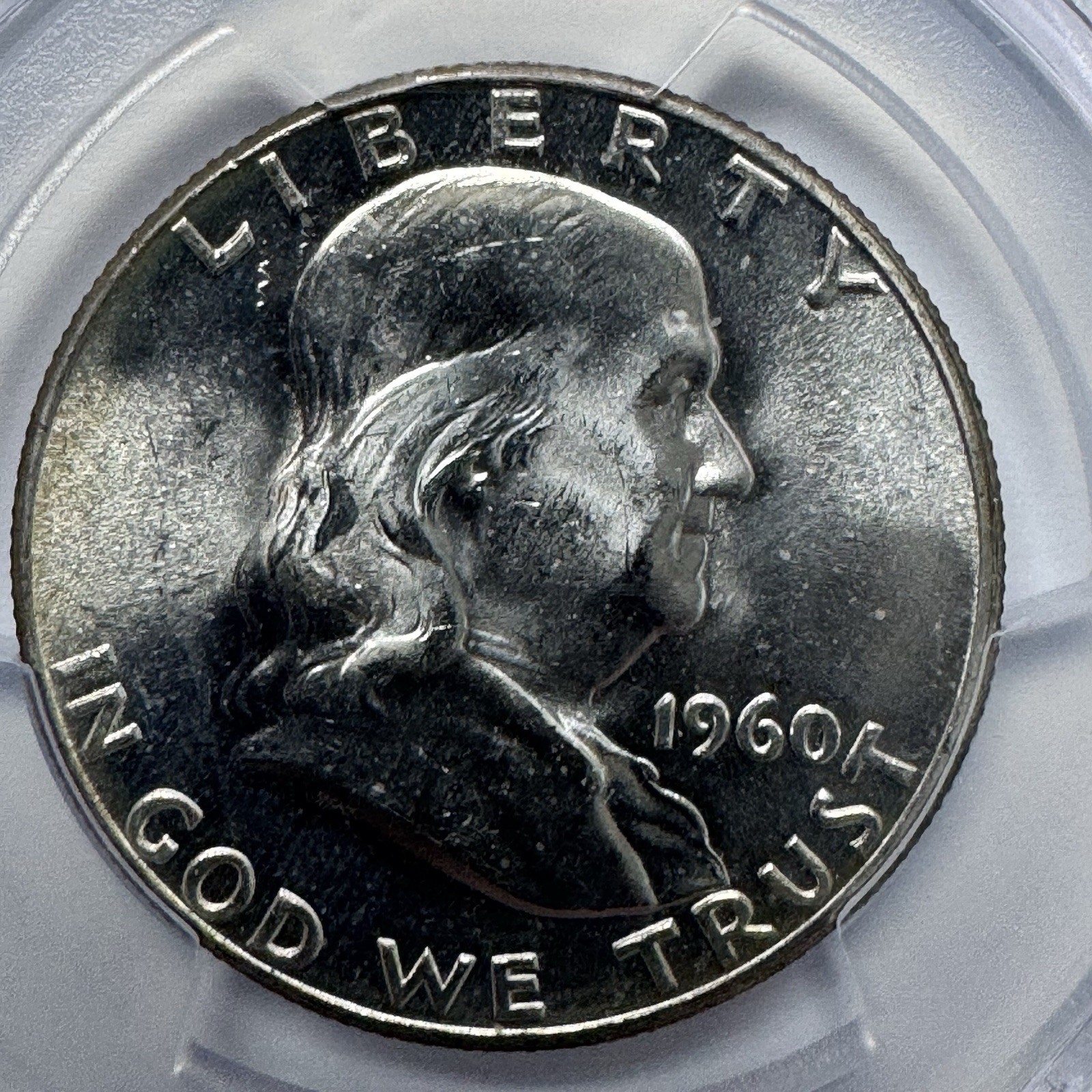 1960 Franklin Half Dollar 50C PCGS MS64 Silver Coin with Liberty Bell Design