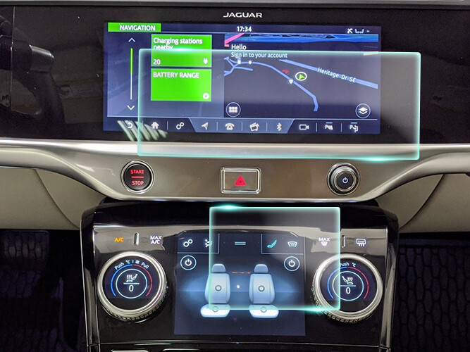 Crystal Clear Screen Protector for 2019 Jaguar I-Pace Vehicle Navigation
