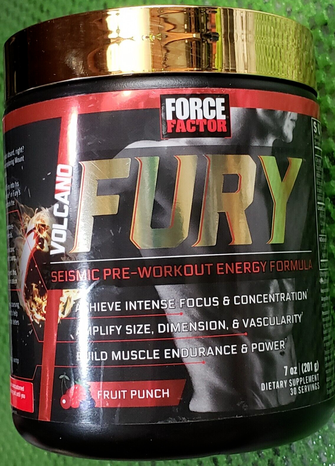Force Factor - VOLCANO FURY Pre-Workout - Fruit Punch - 30 Serv - Exp 3/2026