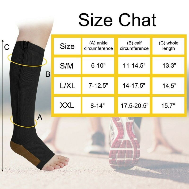 Doc Miller Open Toe Compression Socks 20-30 mmHg Recovery Varicose Veins SKIN