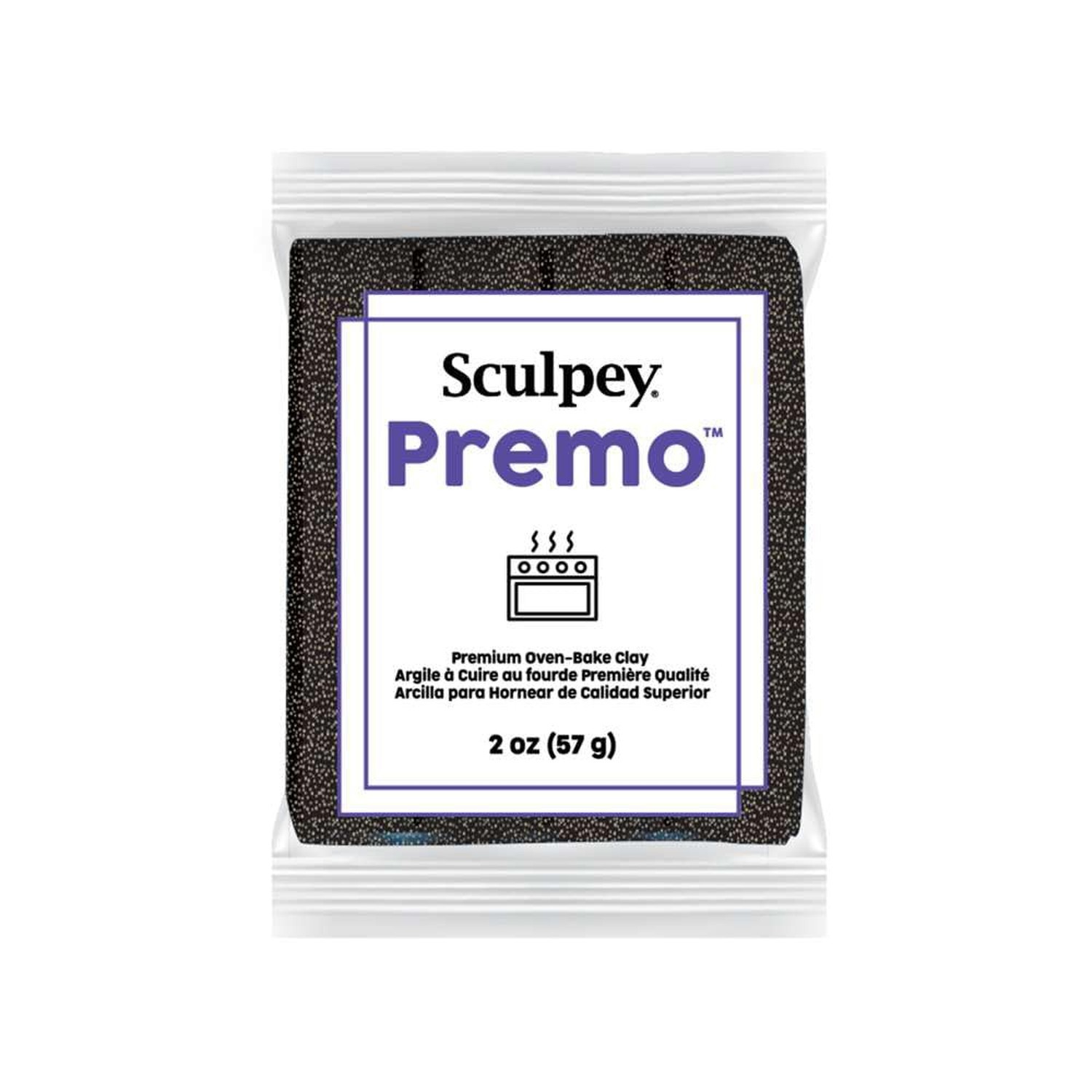 Sculpey Premo™ Polymer Oven-Bake Clay, Twinkle Twinkle Black Glitter, Non