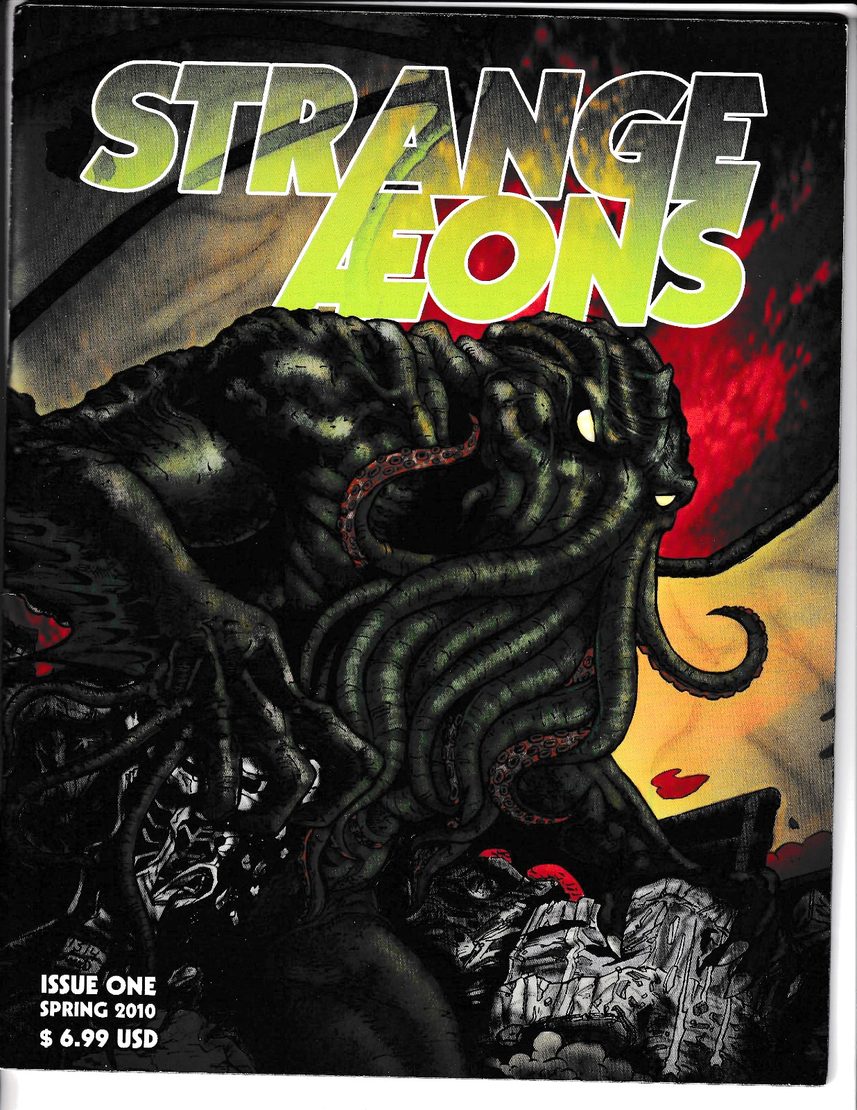 STRANGE AEONS #1 - 2010 comic strip fanzine - H.P. Lovecraft horror - Eric York