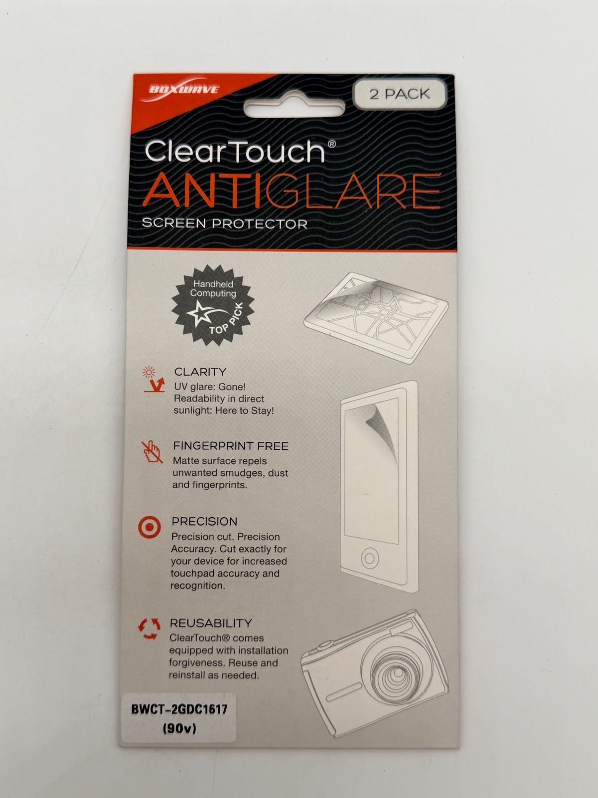 Boxwave 2pk Geo 08 Clear Touch Anti-Glare Screen Protector New