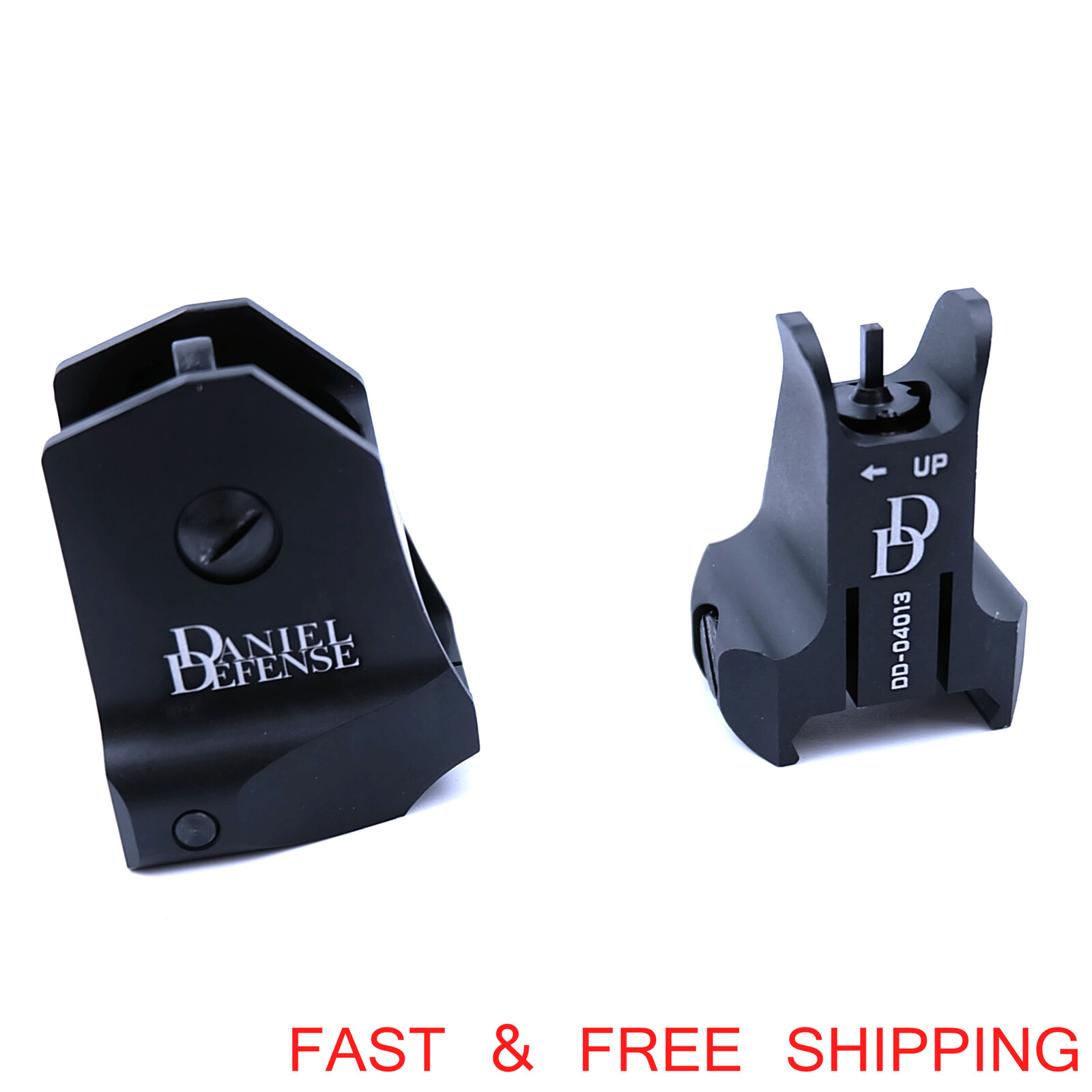 1 Pair D &D Flip-up Low Profile Metal Sight Folding Iron Sights Front / Rear Set