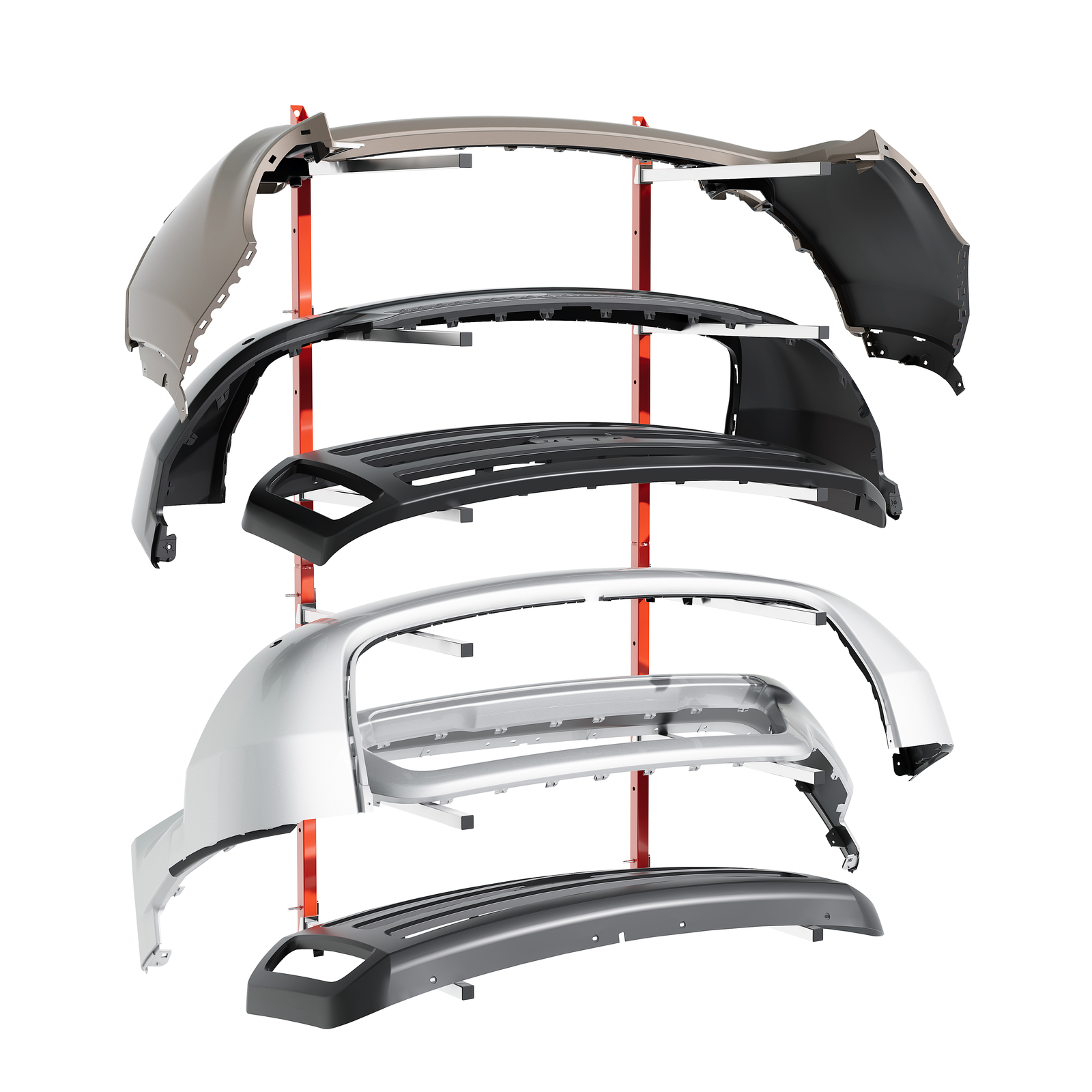 Auto Body Bumper storage Rack Stand Wall Mount Removable Arms For Auto Painting