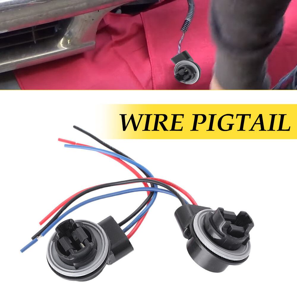 2pcs 3157 4157 Bulb Socket Pigtail Harness Wire Plug for Turn Signal Brake Light