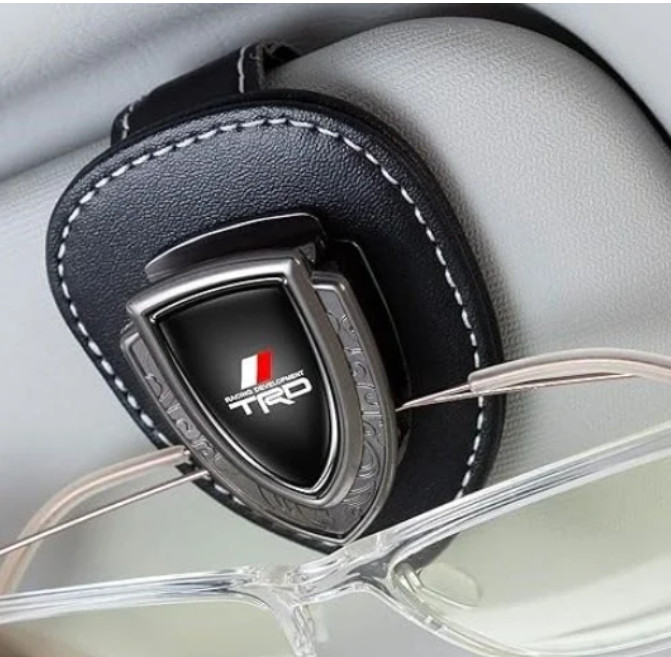 Sunglass Holder for Car Black PU Leather for TRD NEW