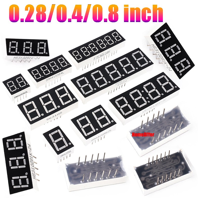 Digital 0.28/0.4/0.8 inch 1~4-Digit LED Display Tube Module Common Cathode/Anode
