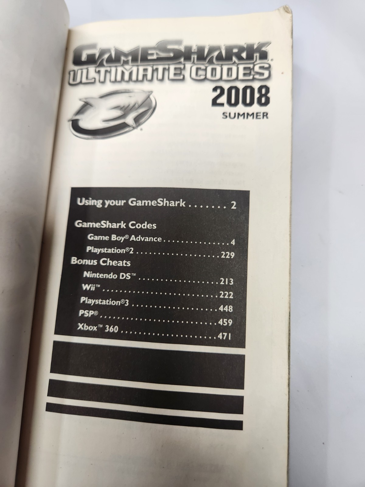 GameShark Ultimate Codes 2008 Summer Very Good BradyGames