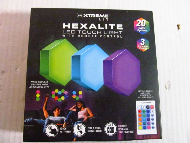 Xtreme Lit Hexalite 3 LED Touch Lights with Remote Control, 20 Color Options
