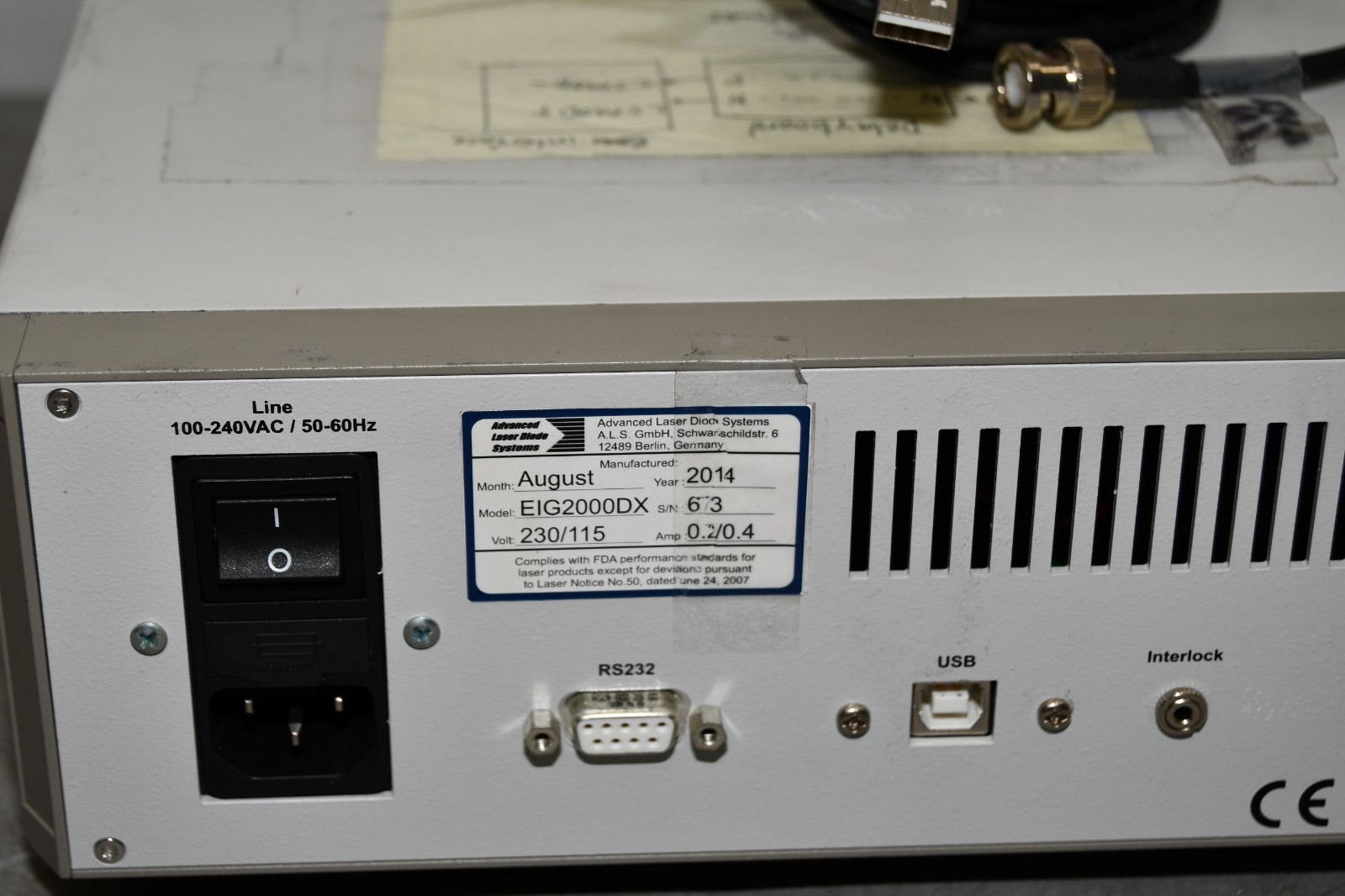 ^ ALS Advanced Laser Diode Systems EIG2000DX PiLas Laser Diode Controller #X6158