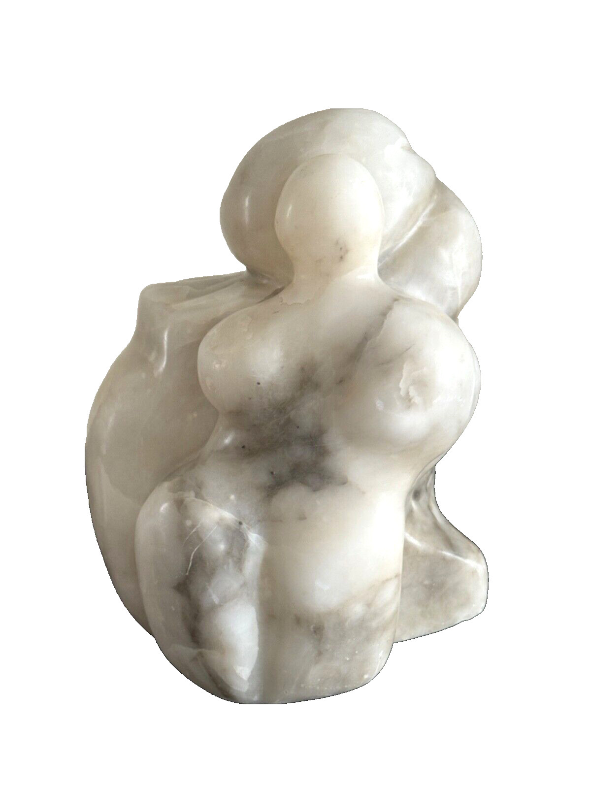Mid Century Abstract Figural Signed Carved Marble Art Sculpture Over 22 Pounds