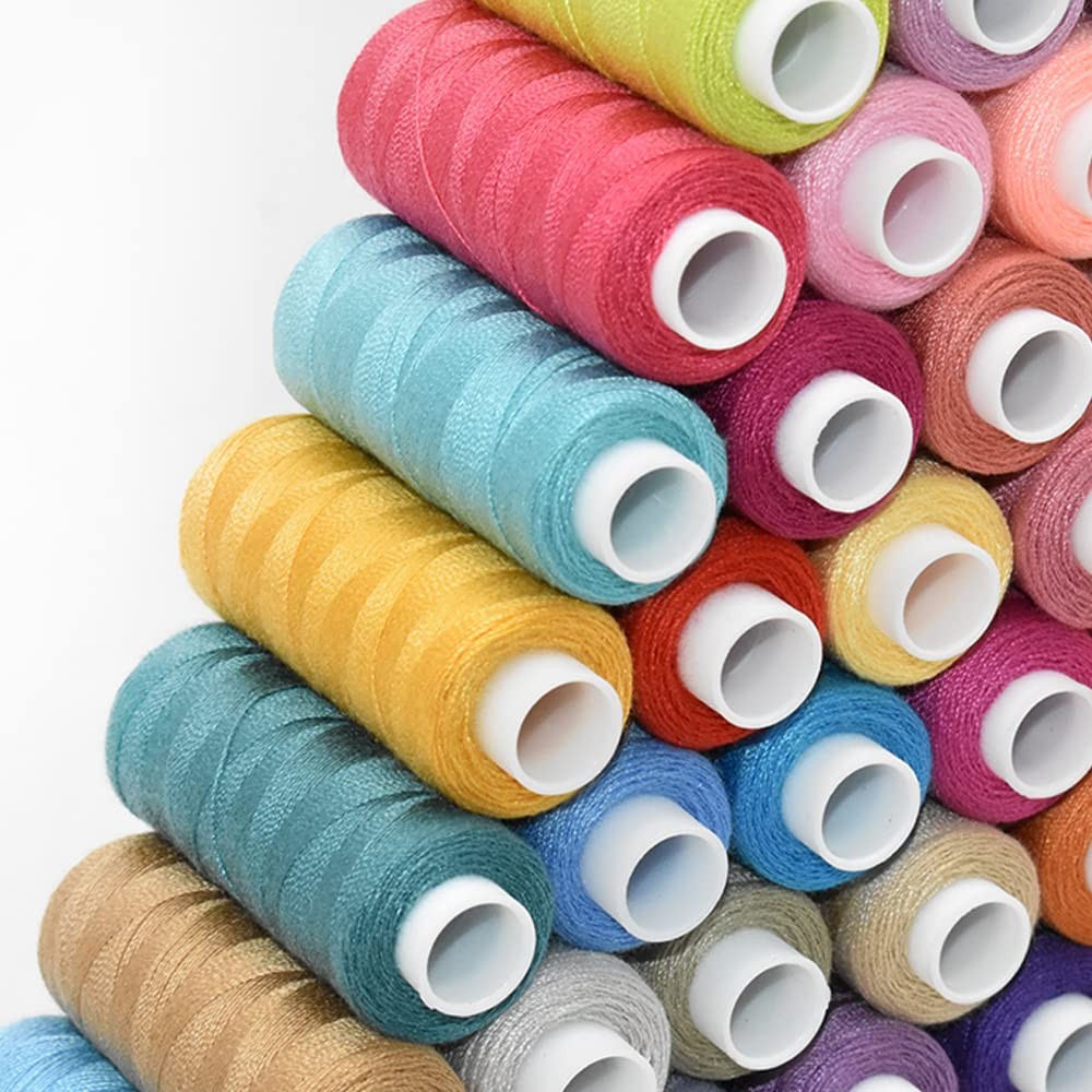 Sewing Threads Kits, All Purpose 100 Color Spools Polyester Thread Quilting T...