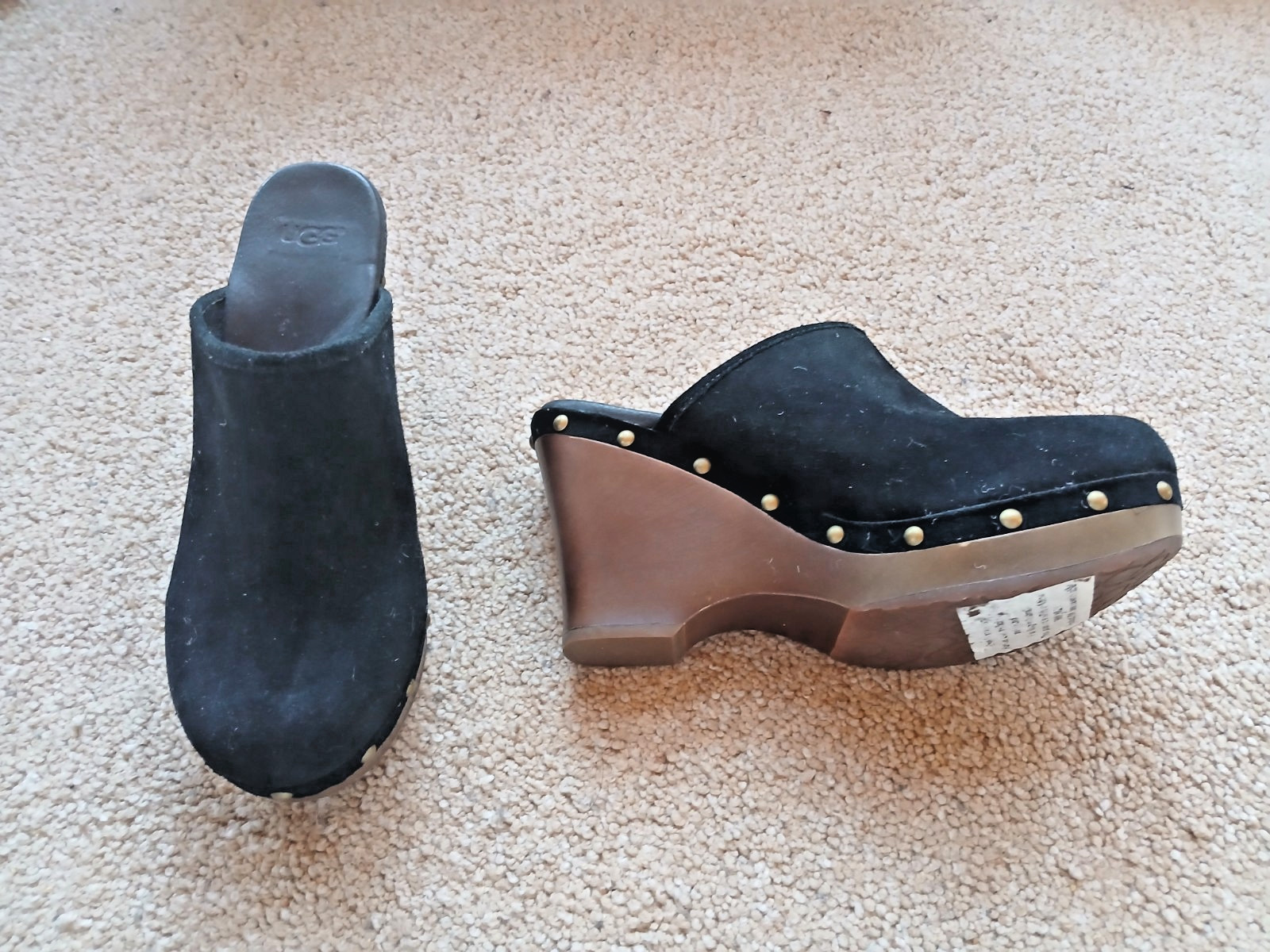 UGG LADIES HIGH CLOGS FUR LINED NEW SZ 9