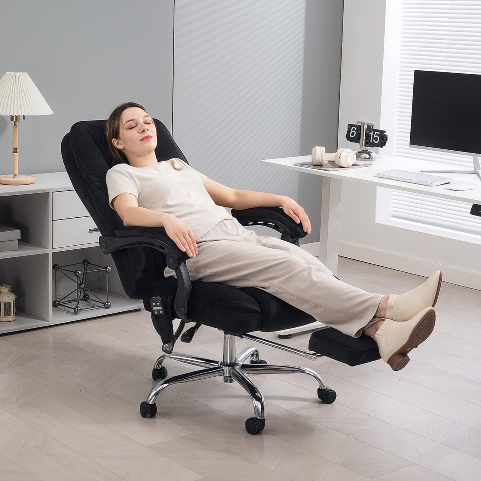 Massage Office Chair, Heated Reclining Computer Chair with Adjustable Height