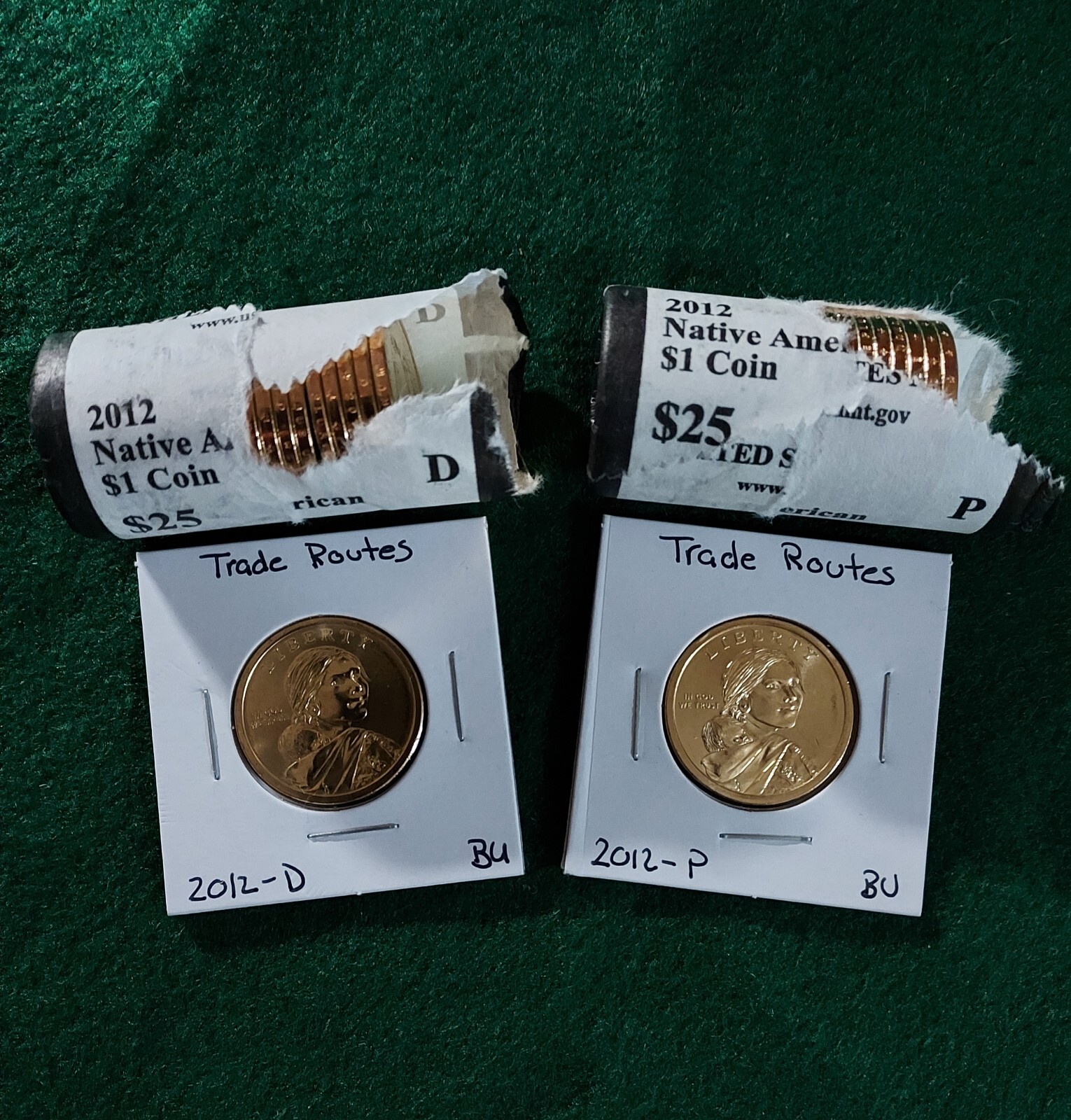 2012-P, D Native American Dollar Trade Routes Uncirculated from Mint Rolls
