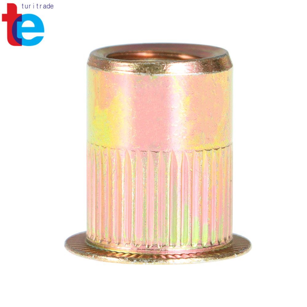 50 Pack 3/8 -16 Rivet Nuts Carbon Steel Threaded Insert Nutsert Rivnuts