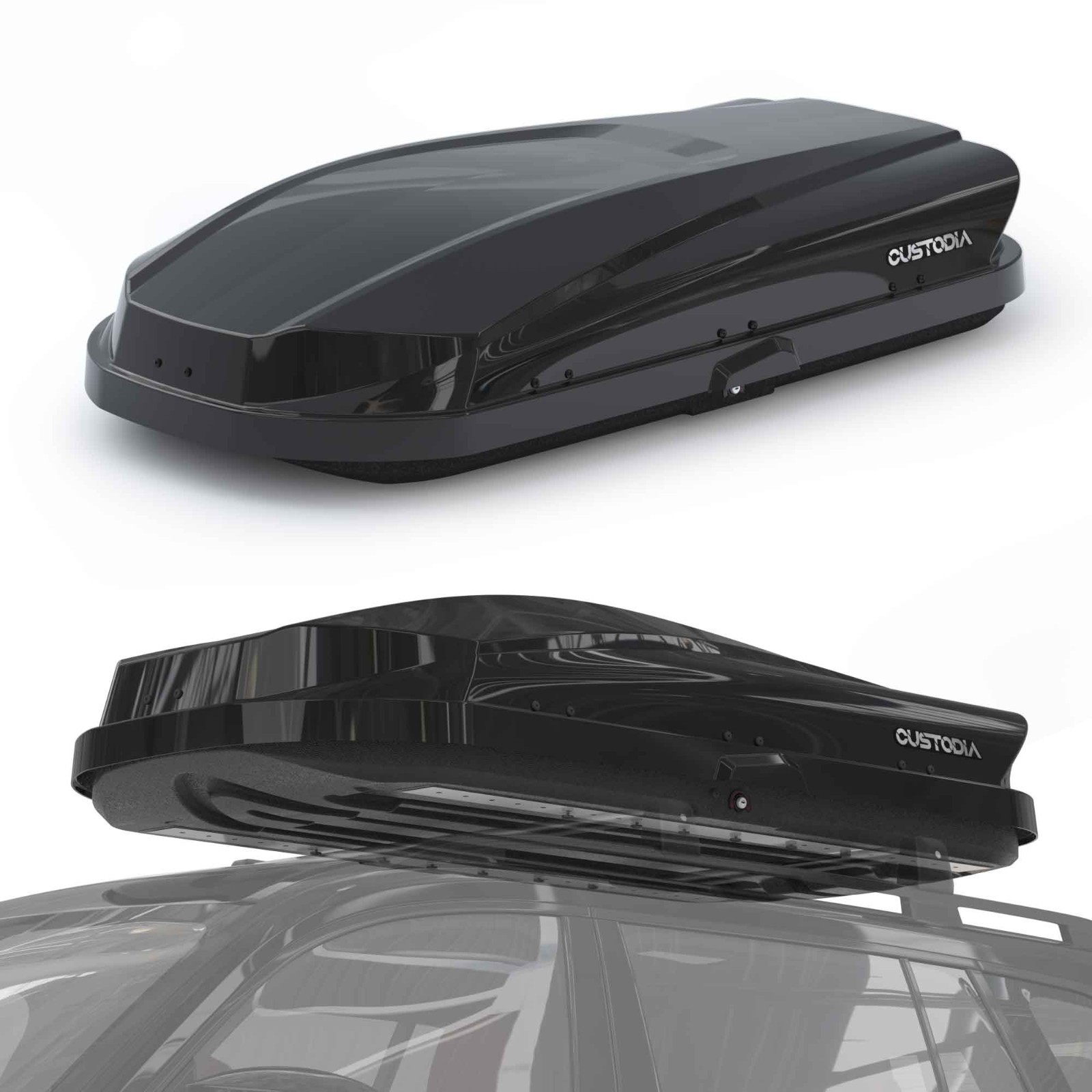 14 ft³ Heavy Duty ABS Vehicle Roof Top Storage Box Cargo Luggage Carrier 2 Locks