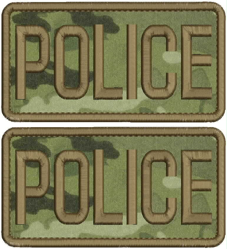 POLICE embroidery patch  3x6  hook MULTICAM