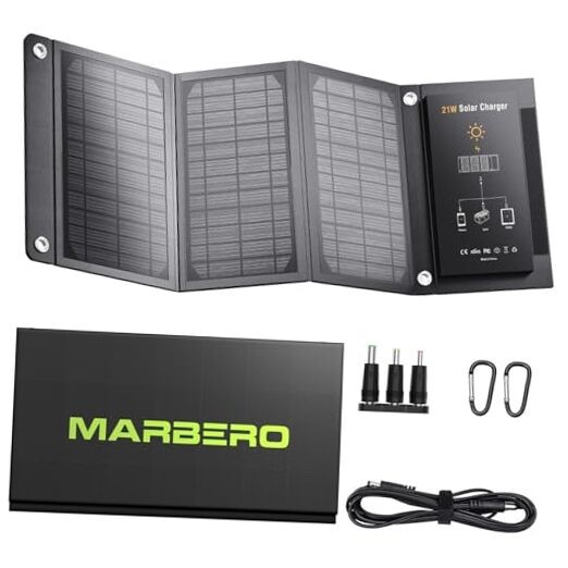 Orange 21W Foldable Solar Panel Charger - IP65 Waterproof - Orange