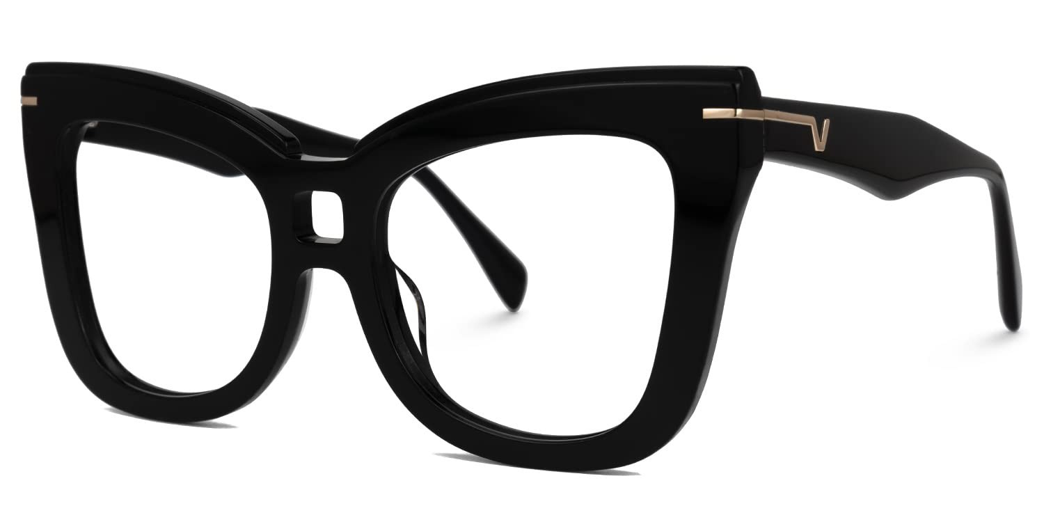 Oversize Plain Glasses for Women, Clear Anti Blue Fashion Glasses Commute Thi...