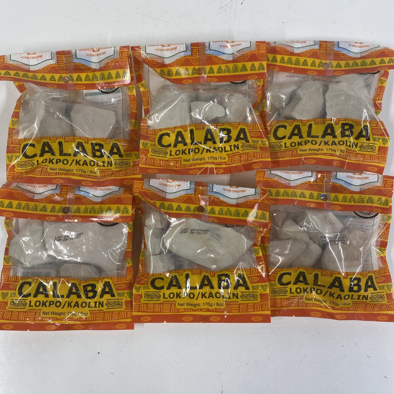 CALABA CHALK *1,020g 36 Oz. CLAY Lokpo Kaolin Kalaba Calabash African White Nzu