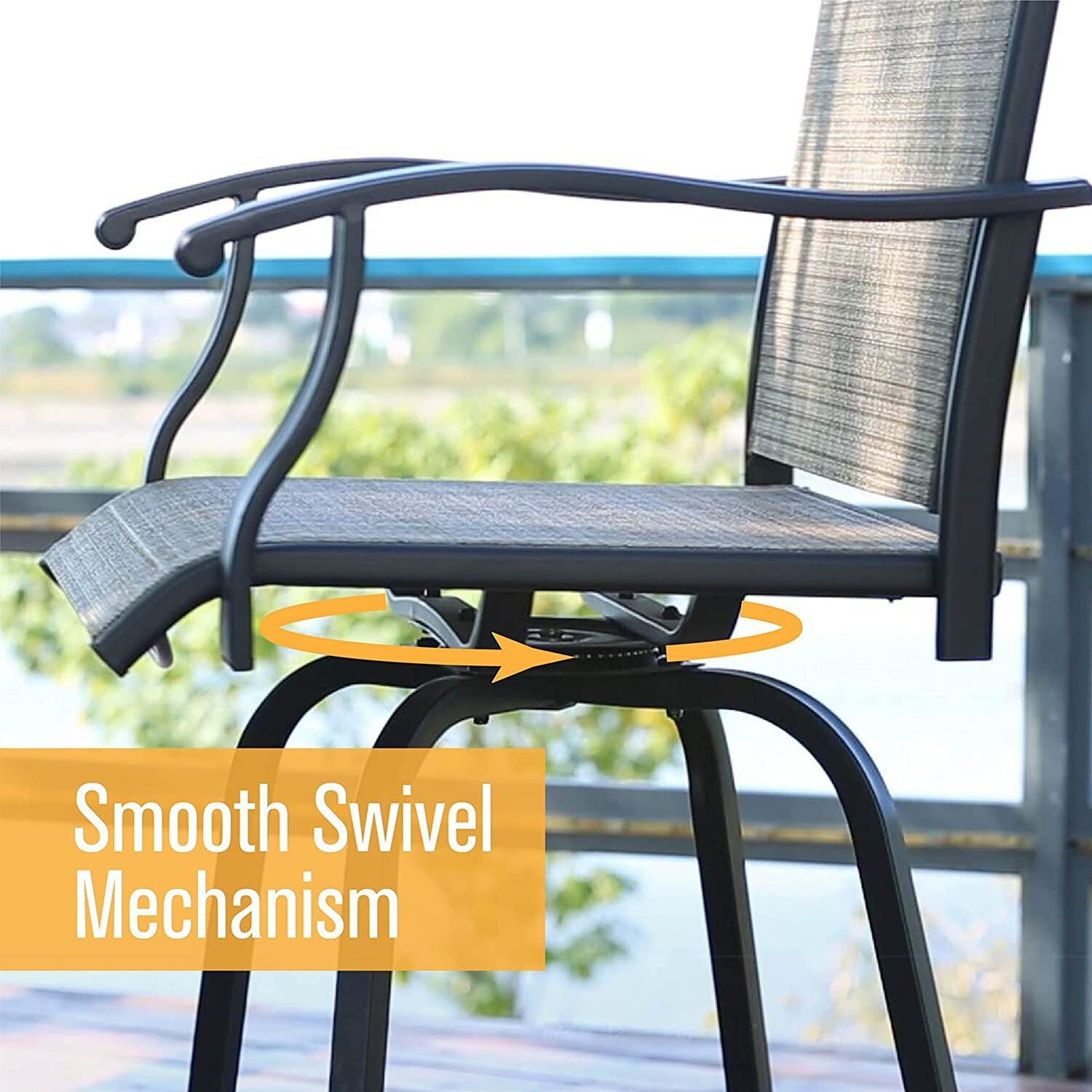 Clearance! Patio Bar Table Chair Set Outdoor Swivel Bar Height Chair Bar Stools