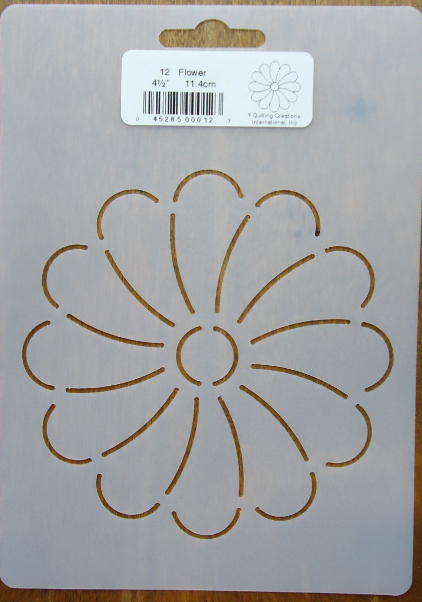 Stencil Quilting 12 Flower quilt embroidery QC 4 1/2" 11.4cm template sew stitch