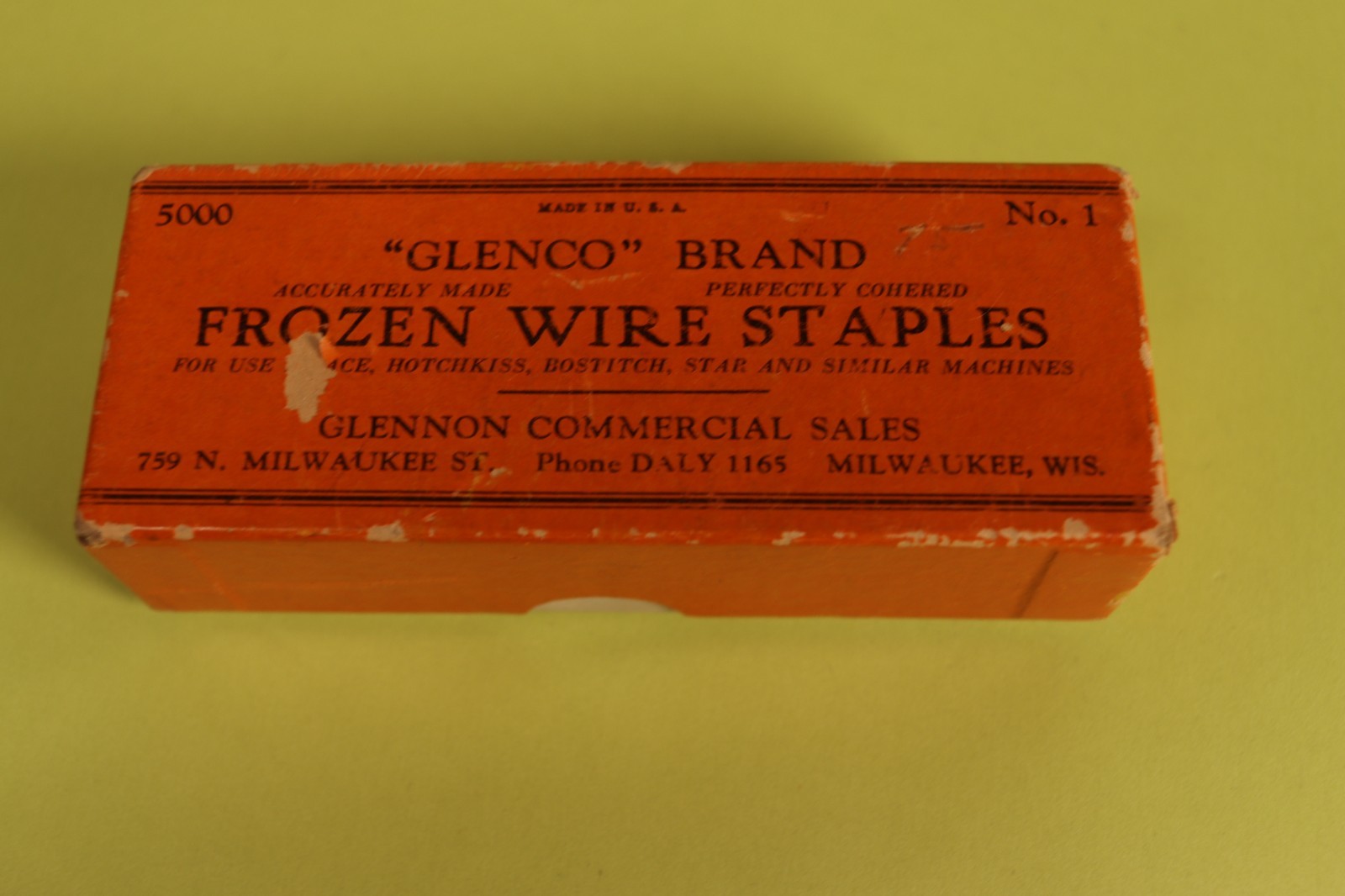 Vintage Partial Box of Glenco Frozen Wire Staples No. 1