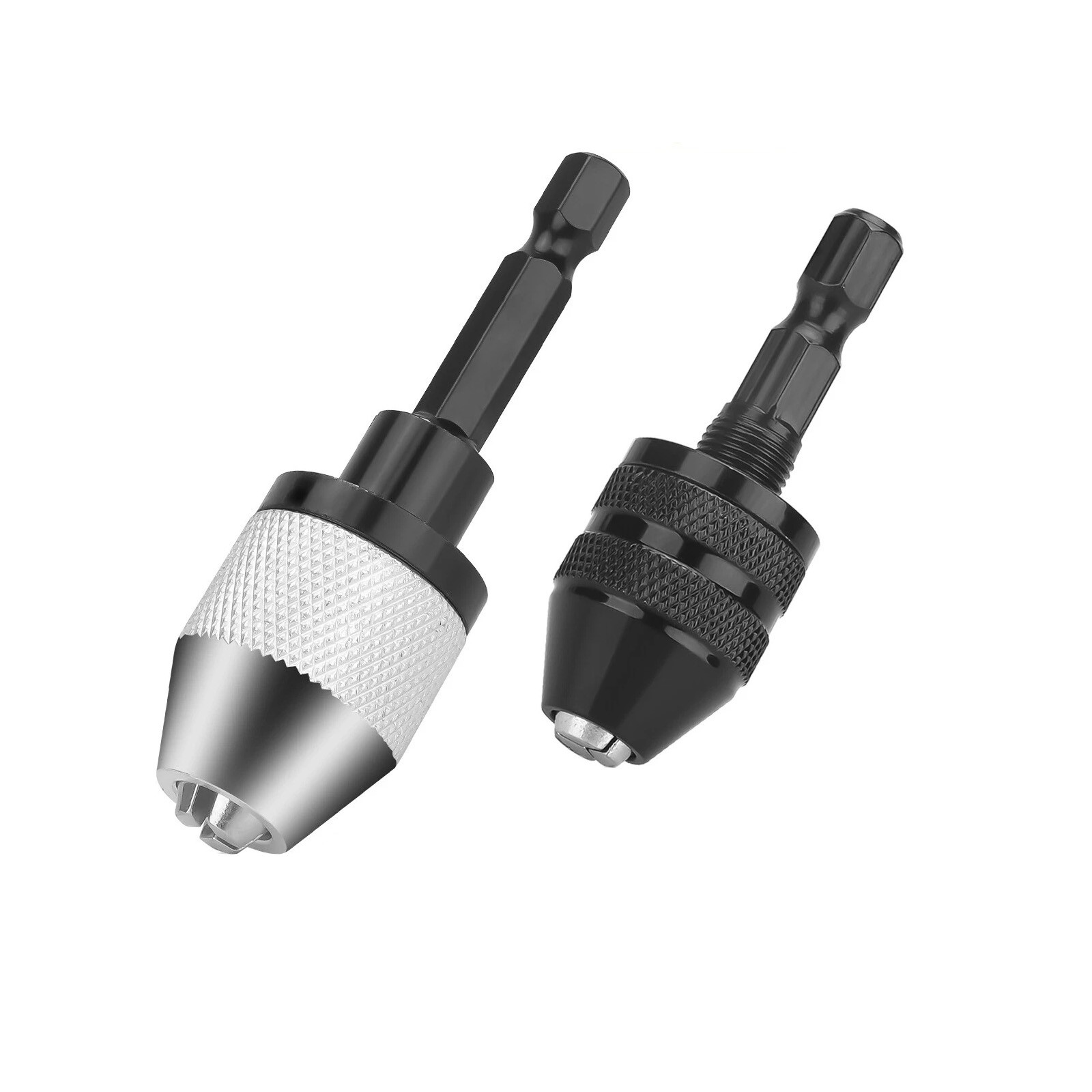 2x Keyless Chuck Converter 1/4" Hex Shank For Drill Accessories Quick Change