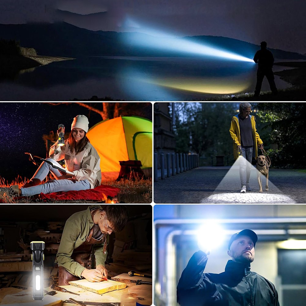 Rechargeable LED Work Light Mechanic Flashlight Lamp Magnetic Base Super Bright