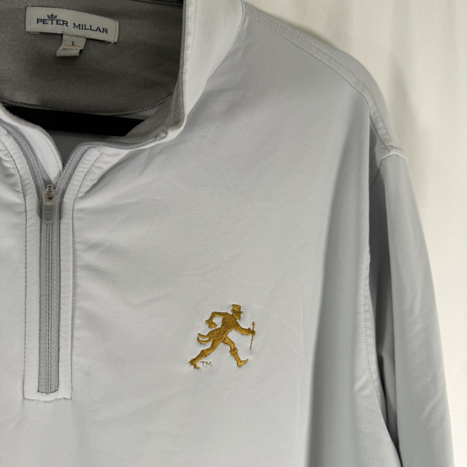 Wake Forest Peter Millar Jacket Men's Large Grey 1/4 Zip Pullover Walking Deacon