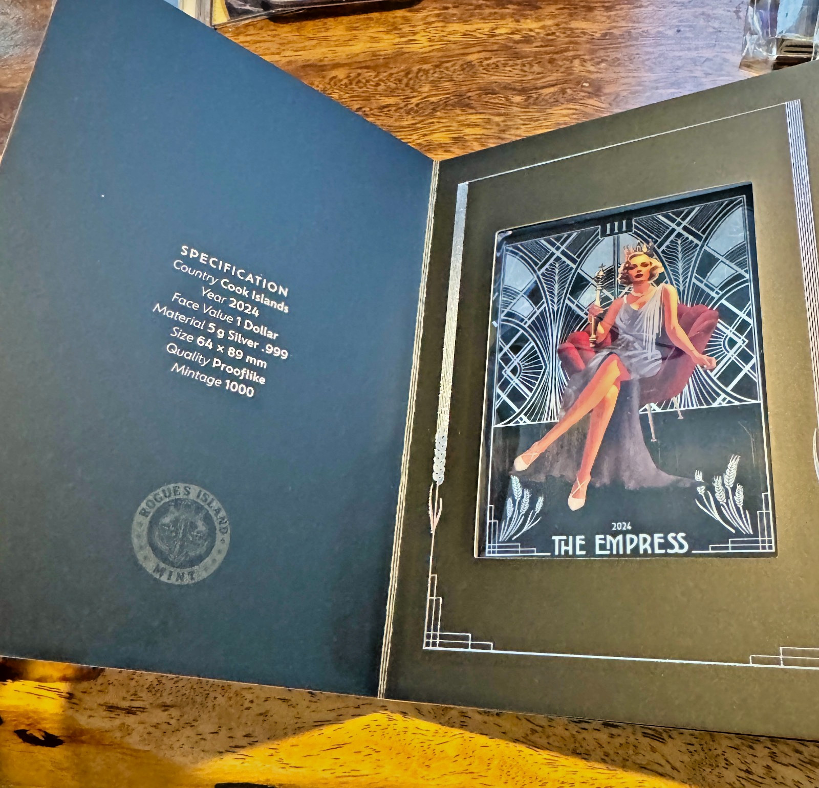 2024 Cook Islands THE EMPRESS 5g .999 Silver Tarot Card
