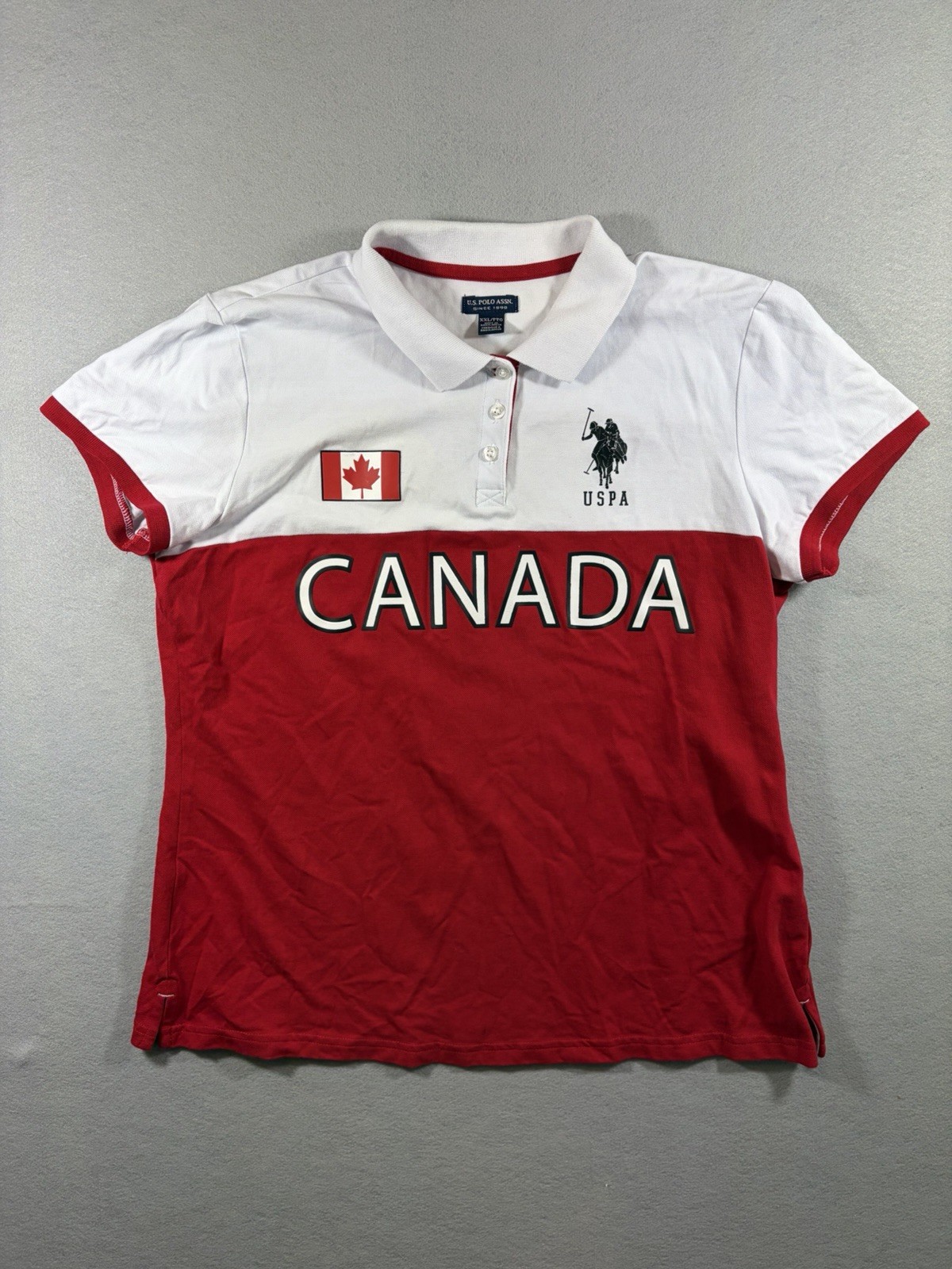 Team Canada US Polo Assn. USPA Polo Shirt Used Size XXL