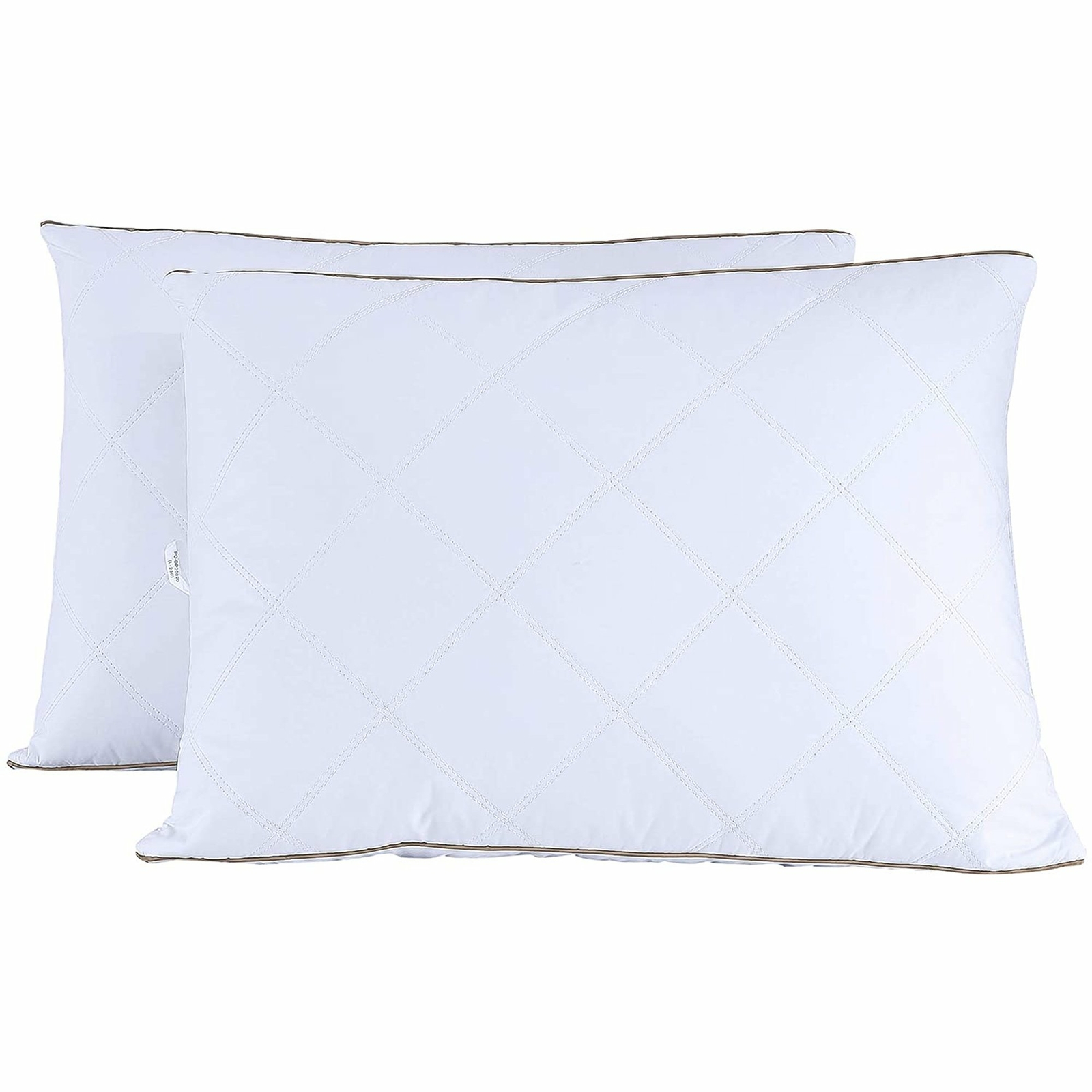 2PCS Medium Firm Feather Pillows for Sleeping Oval Gusseted Down Pillows